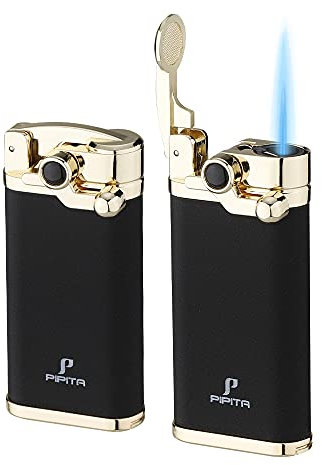 PIPITA 2 Paquetes Mechero de antorcha, butano Recargable con Llama de Chorro Individual Mechero, Resistente al Viento Gas con encendedors (butano no Incluido)