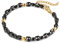 AMDXD Premium Armband für Männer aus Edelstahl, Bohnenkette Kettenarmband Hip-Hop Kette für Männer Jungen, Länge 20cm, Schwarz Gold