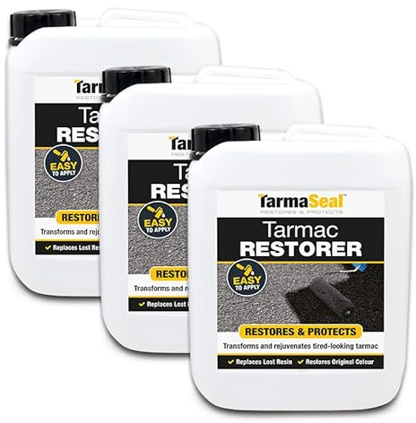 Smartseal's TARMASEAL Tarmac Restorer Black - Superior in Performance to Tarmac Paint For Driveways - EASY to apply Tarmac Restorer For Driveways - Transforms Old Look Like New - 3 x 5 Litre