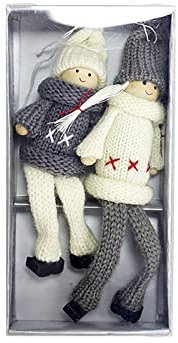 Yuemei Infrarot Deckenheizstrahler Gas Weihnachtspuppe Deko Anhänger Wollpuppe Geschenk 2 Weihnachtsdeko (Grey, One Size)