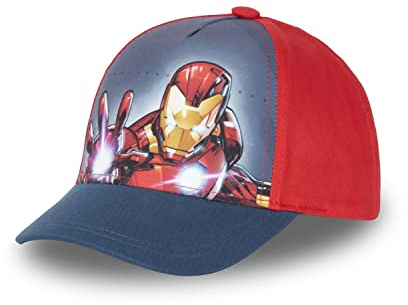 Marvel Jungen Mar/3/Cas Baseballkappe, Rot/Schwarz/Grau, 54 cm