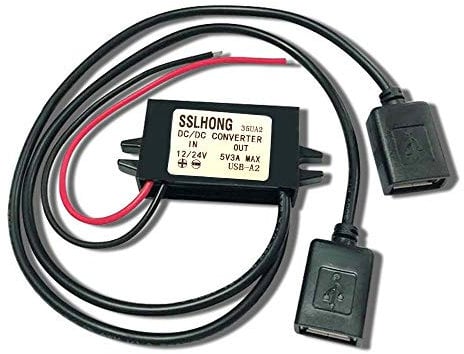 SSLHONG Waterproof DC Converter 12V 24V To 5V 3A/15W Dual USB Power Adapter DC 8-35V Step Down Voltage Regulator Charge