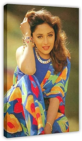 Enartly Leinwand Druck Poster Schauspieler Madhuri Dixit Drucken Bilderbilder für Wohnzimmer Schlafzimmer Dekoration 60x90cm Kein Rahmen
