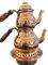 Semaver Handgemachte Kochplatte Kupfer Teekanne mit Teewärmer, authentisches Traubenmuster, Samovar, Wasserkocher, Wasserkessel, 3 Stück, Geschenk für Ihn