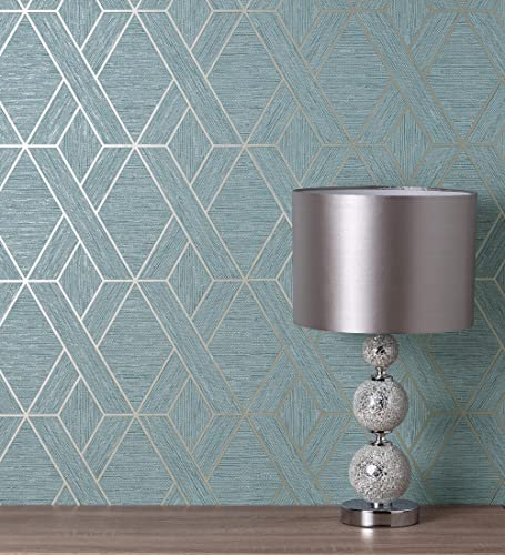 GAULAN - 500681978 Papier Peint lessivable géométrique avec Lignes tressés métallisées Imitation Tissu pour Mur Salon Cuisine Bain Salle à Mange - Échantillon DIN A4