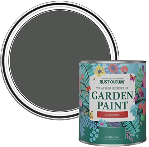 Rust-Oleum Grey Mould-Resistant Garden Paint In Gloss Finish - Graphite 750ml