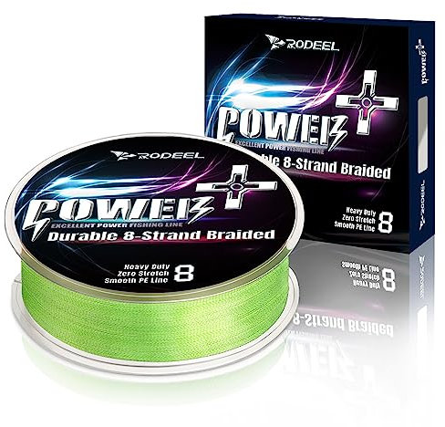 Rodeel Lenza da pesca intrecciata estrema da 300 m (0,16 mm-0,40 mm) ultra resistente a 8 fili PE (5,4 kg - 27,2 kg)