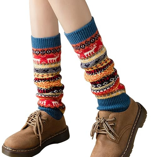 Bseical Jambières pour femmes, jambières tricotées d'hiver, jambières de ballet pour filles, jambières au néon, jambières en fourrure, protège-jambes tricotés pour Femme et Fille (A)