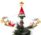 Puntale Rotante per Albero di Natale con Stella e Slitta di Babbo Natale con MOVIMENTO 65 cm Giostrina Natalizia Puntale con LUCI LED Fuori Porta Coccarda Ghirlanda addobbo Dorato Metallizzato 16 cm