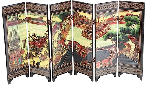 Ciieeo Chinesischer Mini-raumteiler Aus Holz Antikes Design Faltbarer Paravent Im Klassischen Stil Wanddekoration Und Tischaccessoire Für Wohn Schlafzimmer Vielseitiger Raumtrenner Für Zu