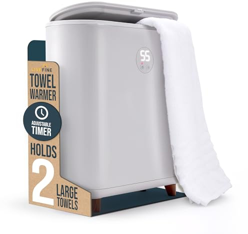 Live Fine Towel Warmer | Large Bucket Style Luxury Heater with LED Display, Adjustable Timer, Auto Shut-Off | Fits Up to Two 40” x 70” Oversized Towels
