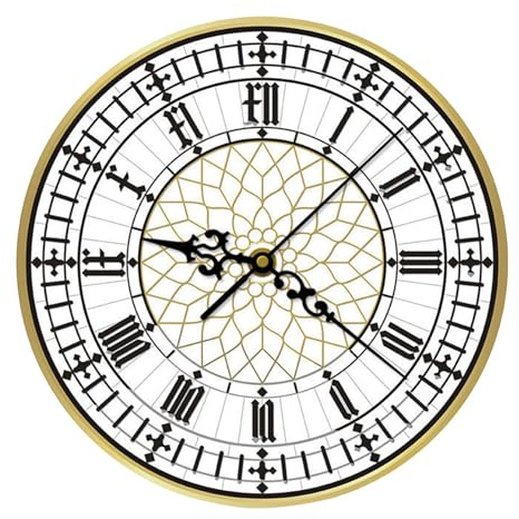 JISADER Silent Non Ticking Acrylic Wall Clock,Big Ben Clock Analog Clock for Farmhouse, Dining Room, Home, Wall Decor