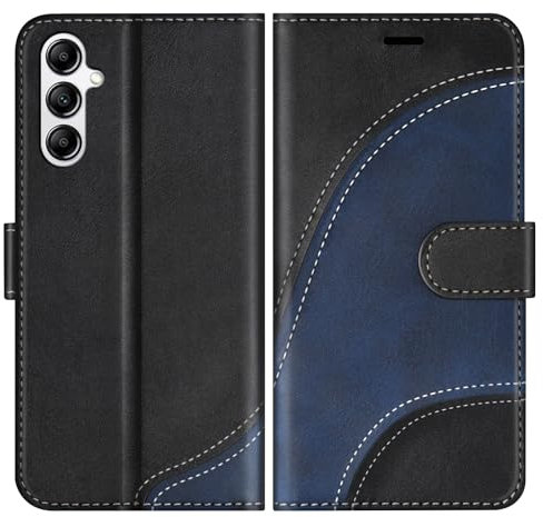 BoxTii Cover per Samsung Galaxy A25 5G, Custodia in PU Pelle Portafoglio, Magnetica Cover a Libro con Slot per Schede per Galaxy A25 5G, Nero