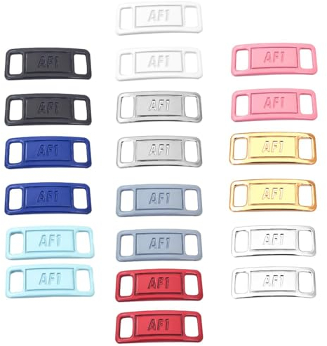 JOBYNIM 10 Pares Af1 Etiqueta de Metal, Hebillas Cordones de Zapatos de Metal Af1 Accesorios de Decoración de Etiquetas DIY para Hombres Mujeres Zapatillas de Deporte Zapatos de Senderismo