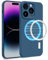 MyGadget Cover [ MagSafe ] per Apple iPhone 14 Pro - Custodia in Silicone Morbido a Doppio Strato – Case con Protezione Fotocamera & Fodera Interna - Blu Scuro