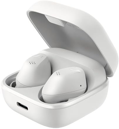 Sennheiser ACCENTUM True Wireless Earbuds - Crystal-Clear Sound with Hybrid ANC, Ergonomic Design, 28-Hour Battery Life, Touch Interface, White