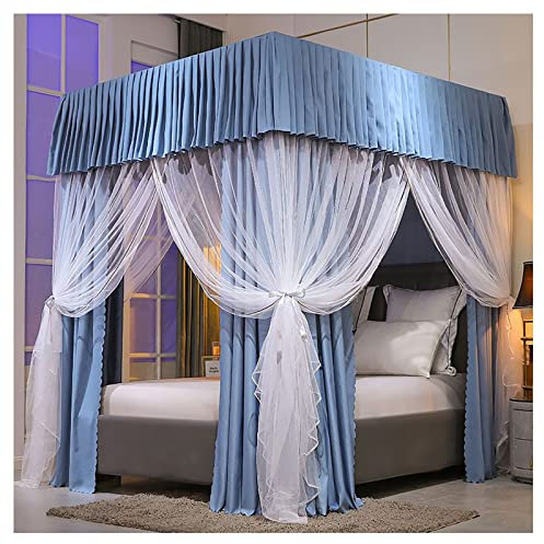 Bettvorhang, Himmelbett-Baldachin mit Ständer, Schattierung, Moskitonetz, Prinzessinnen-Vorhänge, Baldachin für Mädchen, King-Size-Bett (Größe: 1,8 x 2,2 m/5,9 x 7,2 Fuß, Farbe: HASnd)
