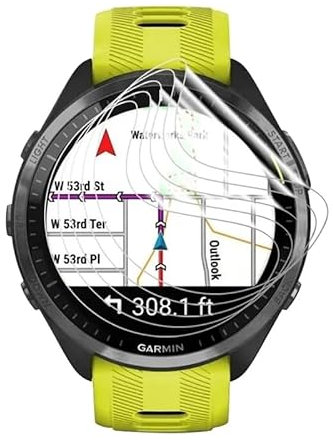 CUFEREDU 6 pcs Pellicola idrogel per Garmin Forerunner 165/165 Music 43MM Smartwatch Soft TPU Pellicola in gel Protezione dello schermo Autoguarigione, Installazione facile, Sensibile al tocco