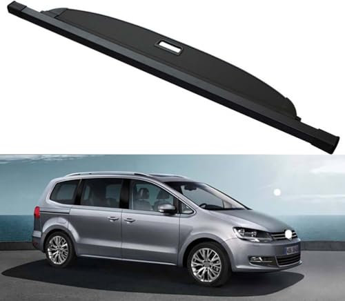 MYMOMS Schwarze hintere Laderaumabdeckung für VW Sharan 2012-2021, Sichtschutz für Kofferraumschutz