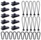 BYZANDQI Planenclips Set | 10 Stück Zeltplane Clips, 10 Stück Karabiner, 10 Stück Spanngummis mit Kugel 15cm | Planenbefestigung Planenspanner Tarp Clips für Plane Tarp Camping Banner Zelt Vorzelt﻿