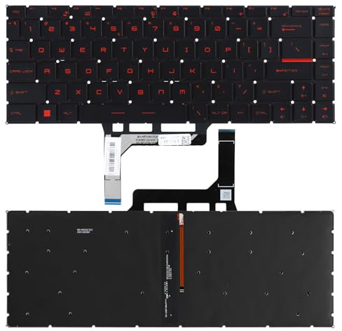 Tastatur mit Hintergrundbeleuchtung für MSI GS65 Stealth GF63 GF65 P65 PS63 GS65VR P42 PS42 WP65 WF65 WS65 MS-16Q1/Q2/Q3/Q4 MS-16R1/R2/R3/R4/R5/R6 MS-16W1 / W2 MS-16S1 MS-14B1/B3 US-Layout-Tastatur