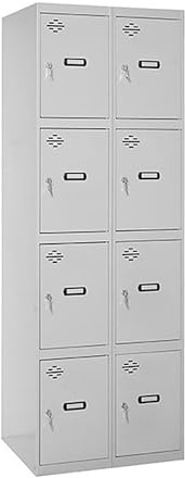 SimonRack Schließfächer, Metall, 2 Module, 8 Türen, inkl. Schlüssel, 1800 x 600 x 500 mm, Grau - Simonlocker