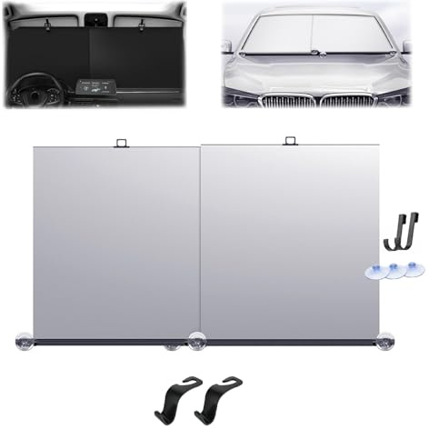 Pare-Soleil Automatique Rétractable de Voiture - Rideau de Pare-Brise avec Visière