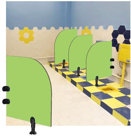 Kinder Toilettentrennwand Urinal-Trenntrenner, WC Urinal Trennwand, aus Holzwerkstoff, Kinder Urinal Trennwand Sichtschutz Schamwand for Toiletten For Schulen/Kindergärten(Green,60x80cm/23.6x31.5)