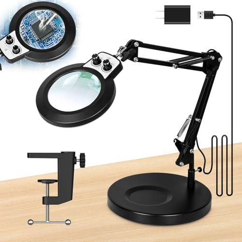 KUVRS 2200 Lumens 12X 30X Esthetician Magnifying Lamp, 3-Axis Magnifier