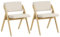 RELAX4LIFE 2er Set Esszimmerstühle, Klappstuhl mit Gummiholzrahmen & Gepolsterter Sitz, Küchenstuhl Klappbar, 48 cm Sitzhöhe, Tragbarer Bürostuhl für Esszimmer Küche Office Events (Natur)