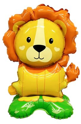 Löwe Folienballon Stehend,Mini 3D Löwe Luftballons Tiere Deko,Waldtiere Löwe Helium Ballon Geburtstag,Dschungel Deko Geburtstag,Löwen Deko Luftballon für Kindergeburtstag Deko,Safari Tiere Thema Party