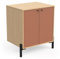 Meuble Sous Lavabo Salle De Bain Avec Rangements, 2POrtes Waterproof En Bois - Gamme ELISA Made In France - Coloris Terracotta & Chêne Vincenza - 70 x 80 x 50 cm