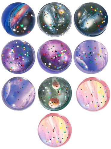 TOZBLEU Flummies,32mm Flummi Planeten Spielzeug Geschenk Kindergeburstag Mitgebsel Groß Set für Mädchen Jungen give aways mitgebsel kindergeburtstag gastgeschenke Partygeschenke(10 Stück)