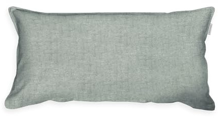 TOM TAILOR Melange-Kissenhülle, 40x80 cm, 40% Baumwolle/ 25% Viskose / 35% Polyester, Mit Stehsaum und Markenreißverschluss, Woven Melange Grün (Soft Forest)