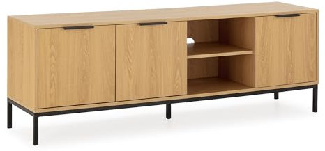 HOMN LIVING Mobile TV Auri 3 ante, colore Rovere, 160 cm (larghezza) 40 cm (profondità) 55 cm (altezza)