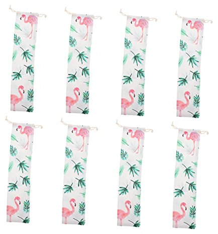 OKUMEYR 8piezas Bolsas De Almacenamiento De Utensilios De Fundas y Palillos Cierre De Cordón para Picnic y Camping