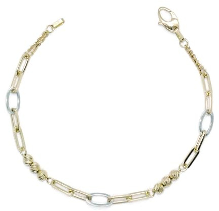 Never Say Never Originelles und elegantes Damen-Armband aus 18-karätigem Gold mit kombinierten Ketten, 20,00 cm lang, 3,8 g 18-karätiges Gold., cm, Gold, Kein Edelstein