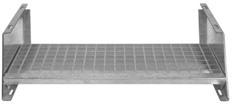 Zusätzliche Verzinkter Stahl Treppenstufe | für Gitterrost-Treppen | Höhenverstellbar & Erweiterbar | Wetterfest, Robust & Modular | für Außen Garten Terrasse | GRATIS Befestigungssatz [90cm breit]