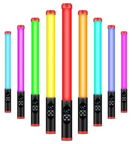 Handheld RGB Rohrleuchten, Fotografie Video Lichtstift 3000k - 6000k Farbtemperatur, Vollfarb LED Röhrchen Lichtstange für Live Streaming