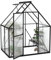 Froadp Invernadero de aluminio con base, 125 x 180 x 195 cm, invernaderos de jardín de 4 mm, placas huecas de policarbonato, resistente a la intemperie, invernadero con ventanas, invernadero para