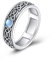 POPLYKE Sterling Silber Angst Spinner Ringe Mondstein Keltischer Ring Drehbare Stimmungs Ringe für Frauen und Männer Stressabbau Geschenk Größen 6
