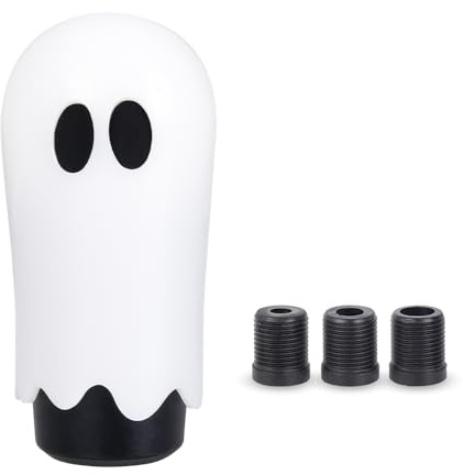 muge racing Universal Aluminum Funny Cool Spooky Gear Shifter Stick with 3 Adapters(White)