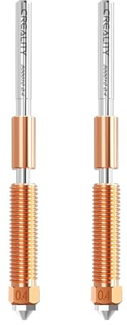 Creality Offizielle K1C/ K1 SE Düse, 0.4 mm 2 Stück, Schnellwechsel Düse für 3D-Drucker, Aus Kupferlegierung und Gehärtetem Stahl mit Hitzeschutz aus Titanlegierung für Ender 3 V3 Plus, Ender 3 V3