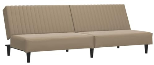 SDWEHBJ Schlafsofa 2-Sitzer, Schlafcouch mit Verstellbarer Rückenlehne, Sofabett mit Bettfunktion für Wohnzimmer, Gästezimmer, 200x84.5x69 cm Cappuccino-Braun Kunstleder