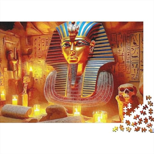 Egyptian Pharaoh Mask 1000 Teile Tutanchamun Goldmaske Puzzle recycelte Pappe Stressabbau Wanddeko Geschenk Kreativität 52x38cm