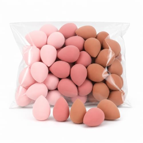 30 Pack Mini Makeup Sponges, 3 Colour Teardrop Beauty Blender Set, 3cm Small Latex-Free Foundation Sponge for Face, Travel & Precision Makeup Application