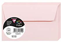 Clairefontaine 5651C - Paquet de 20 Enveloppes Auto-Adhésives - Format 9x14cm - 120g/m² - Coloris Rose - Invitation Evènements et Correspondance - Gamme Pollen - Papier Premium Lisse