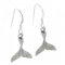 Whale Tail sterling silver drop earrings .925 x 1 pair Wales