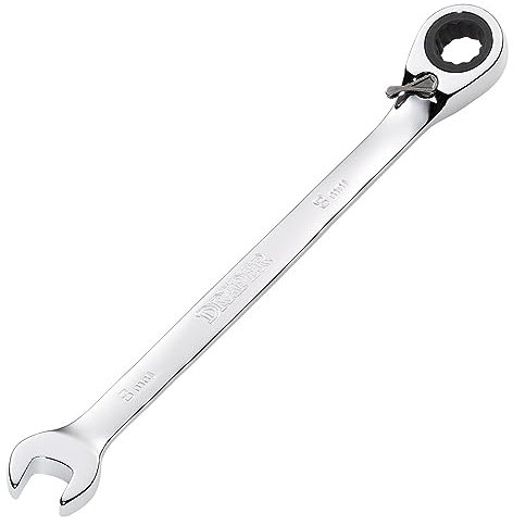 Draper 51967 Hi-Torq Metric Reversible Ratcheting Combination Spanner, 8mm, Blue