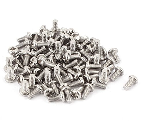 sourcing map M3 x 6mm 304 Edelstahl Kreuzschlitz Phillips Pan Kopf Schrauben 60stk